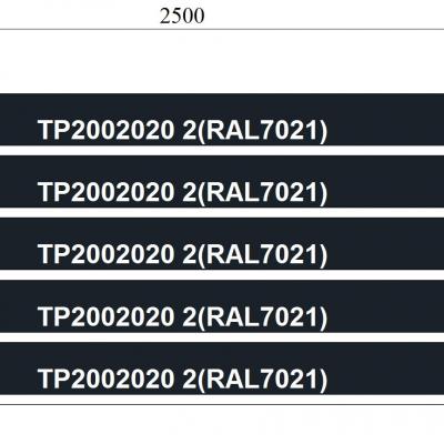 Przęsło Bezramowe Panel 200mm